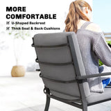 Outsunny 5 Piece Garden Dining Set for 4 – Square Table with Stackable Cushioned Armchairs