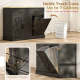 HOMCOM Tilt Out Trash Cabinet Kitchen Island with Charging Station, 57L Hidden Bin Storage, 2 Drawers & 2-Door Cupboard, Black