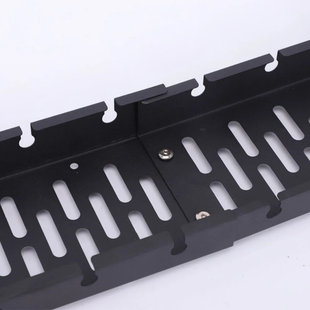 No Drill Under Desk Cable Management Tray with Clamp – Iron Wire Basket, Tool-Free Installation