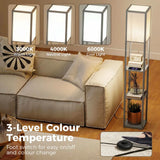 HOMCOM 3-Tier Column Shelf Floor Lamp