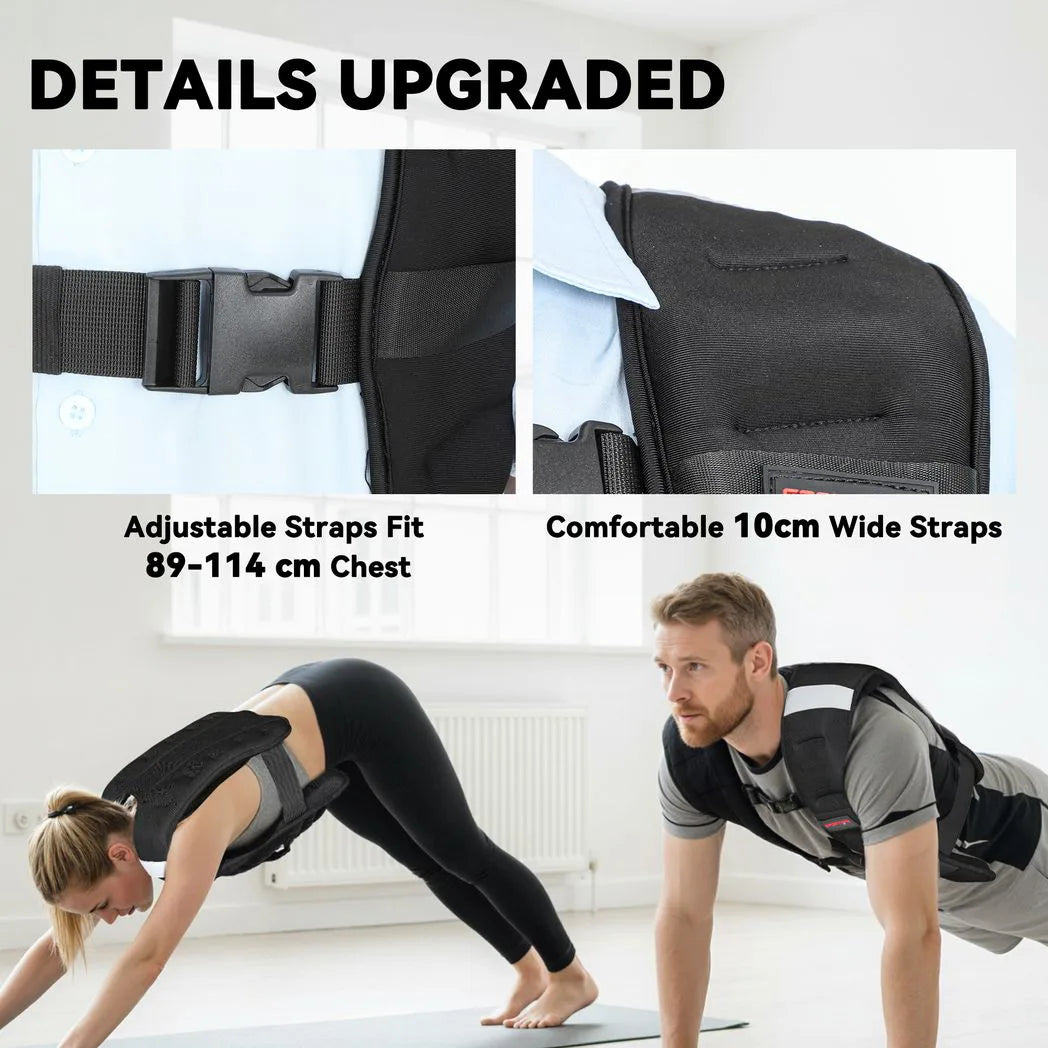 SPORTNOW 8kg Weighted Vest with Adjustable Straps and Reflective Strips – Neoprene Running Vest, Black