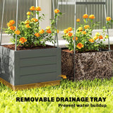 Outsunny Set of 2 Raised Garden Planters with Trellis – 12L Plastic Planter Boxes with Removable Drainage Trays