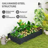 Outsunny 180 x 90cm Galvanised Steel Raised Planter