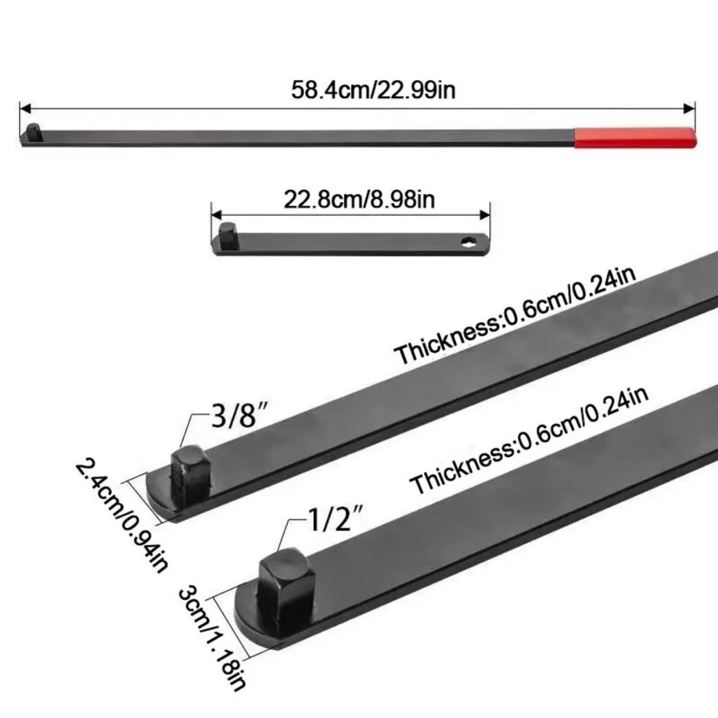8pack Serpentine Belt Tension Setting Tool Set 580mm Long 3/8" Pulley Wrench Kit