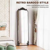 HOMCOM Floor Mirror, 50 x 160 cm Full Length Mirror with Baroque Metal Frame for Bedroom, Living Room