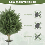 HOMCOM 60 cm Artificial Cypress Tree with Ground Stake, Set of 2 Artificial Plants for Indoor & Outdoor