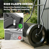 Outsunny 20" Compost and Peat Moss Spreader – 75L Metal Mesh Roller with Detachable U-Shaped Handle