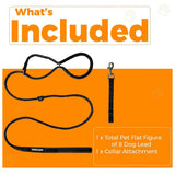 Anti-Pull Dog Lead with Integrated Head Collar Design & Waste Bag Dispenser – 200cm Black Nylon Training Leash