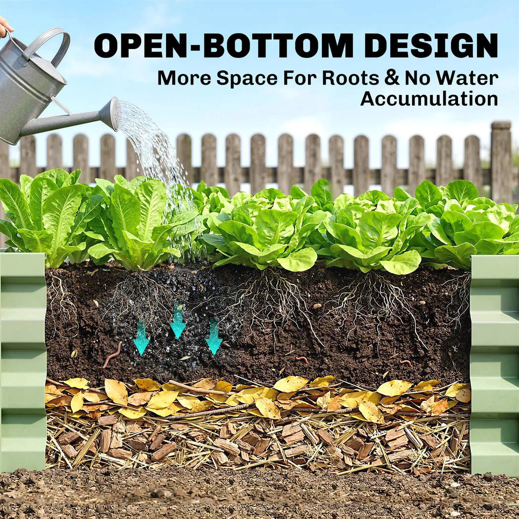 Outsunny Galvanised Raised Garden Bed for Herbs & Veg