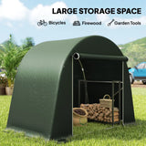 Outsunny 8 x 4 ft Garden Storage Tent, Waterproof Bike Shelter with Roll-Up Zip Door, Green