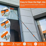 4.5m Telescopic Window Cleaning Kit with Rotating Squeegee and Chenille Cloth – Extendable Pole for High Windows