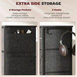 HOMCOM Chest of 8 Fabric Drawers with Steel Frame, Pockets & Hooks – Bedroom Storage, Charcoal Grey