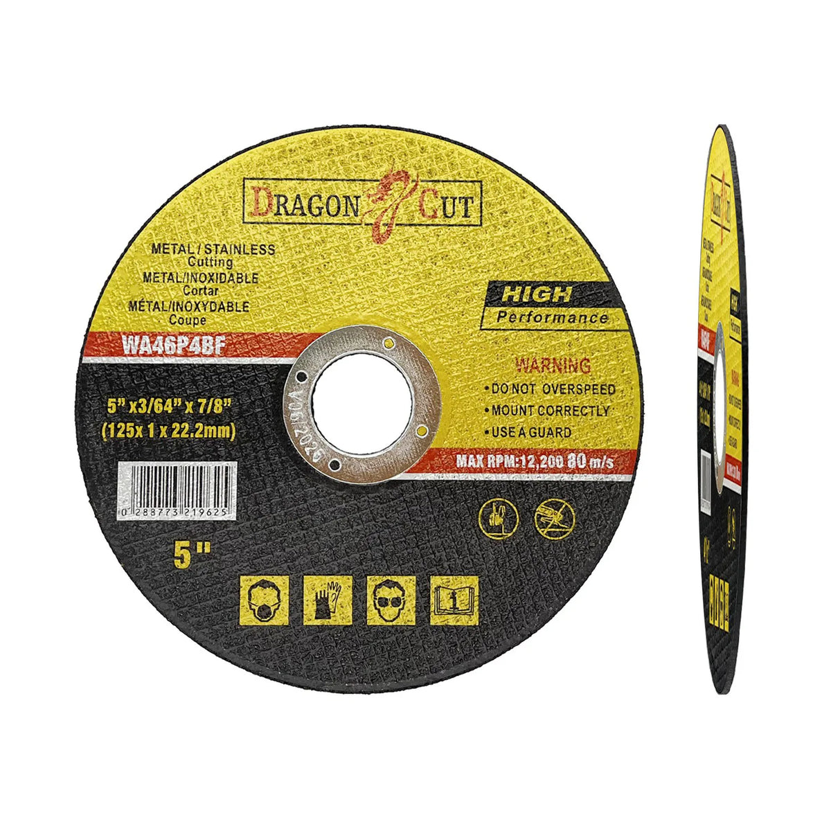 50 x Ultra Thin 125mm Metal Cutting Discs, 1mm – Angle Grinder Cut-Off Wheels for Steel & Stainless, Yellow