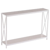Industrial Console Table with Metal Frame & MDF Top – Narrow Entryway, Hallway & Sofa Table, Oak, 110cm