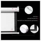 100 Inch Manual Pull-Down Projector Screen with Self-Locking Mechanism, Wall & Ceiling Mount, Matte White