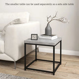 HOMCOM Coffee Table Set of 2 with 3.5cm Thick Tabletop – Square Nest of Tables, Grey