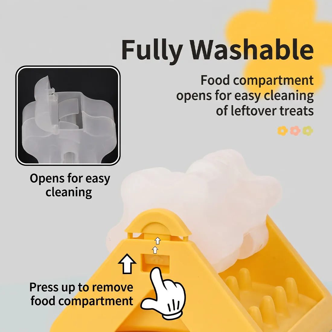 360° Rotating Puzzle Dog Bowl Slow Feeder – Interactive Treat Dispensing Pet Feeding Toy, Yellow