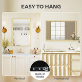 HOMCOM Wall Bathroom Mirror, 60 x 40 cm Wall-Mounted Mirror for Living Room, Bedroom, Hallway
