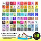 80-Colour Dual-Tip Acrylic Paint Marker Set – Permanent Water-Based Pens for DIY, Sketching and Graffiti
