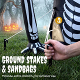 Outsunny Inflatable Ground-Crawling Skeleton with Built-In LEDs – Scary Halloween Decoration, Indoor/Outdoor