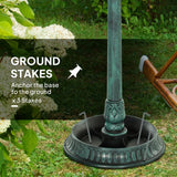 Outsunny 3-in-1 Garden Bird Bath, Freestanding Birdbath with Large Water Basin, Underneath Flower Planter