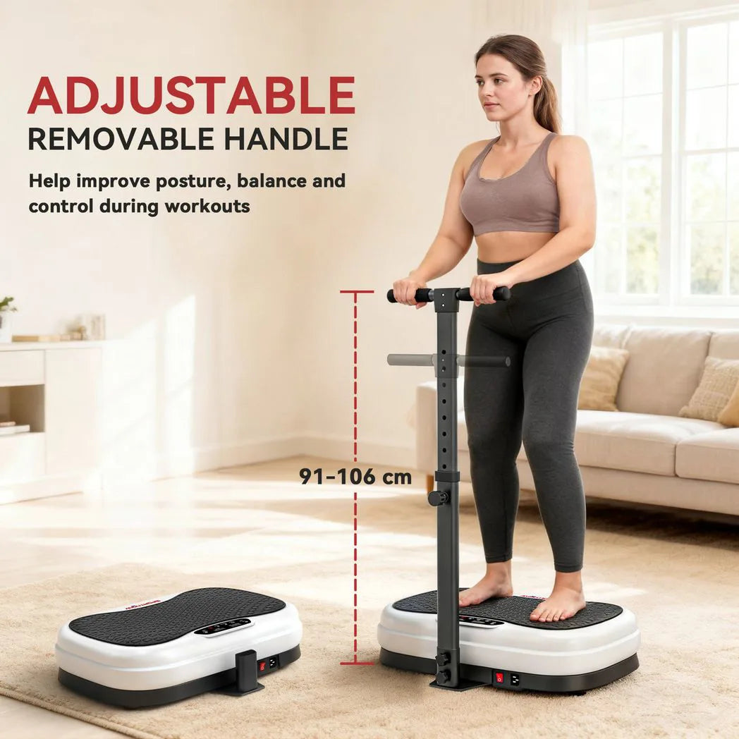 SPORTNOW Vibration Plate with Adjustable Removable Handle, 3 Preset Modes & 50 Speeds – Home Fitness Machine
