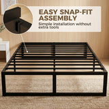 HOMCOM 4ft6 Double Metal Bed Frame with Underbed Storage and 12 Steel Slats – Noise-Free, Black