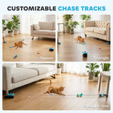 PawHut Interactive Cat Toy for Indoor Cats with Remote Control, Adjustable Speed, DIY Track and Mouse Sound