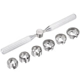 Watch Case Back Opener Tool Set with Wrench & 6 Grooved Rings, 18.5-29.5mm – Watch Repair Kit for Rolex, Tudor