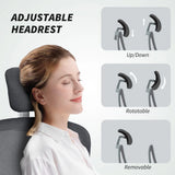 HOMCOM Mesh Back Office Chair with Lumbar Support, Removable Headrest and Flip-Up Armrests – Charcoal Grey