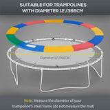 HOMCOM 12ft Trampoline Spring Cover with EPE Foam Padding – Replacement Safety Pad Surround, Multicoloured