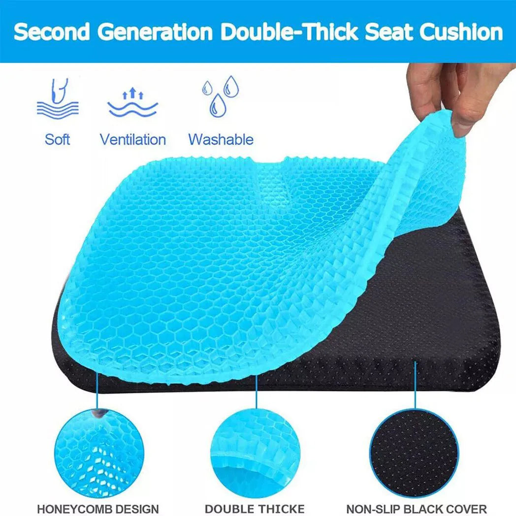 Cooling Honeycomb Gel Seat Cushion – Double-Layer Egg-Shaped Sitting Pad for Office, Car and Travel, Blue