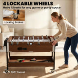 SPORTNOW 3-in-1 Multi Game Table with Lockable Wheels & Shelf – 3.4ft Air Hockey, Pool & Table Football