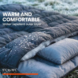 Outsunny Double Sleeping Bag with 2 Pillows, 220 x 160 cm – Extra-Large Convertible Camping Bag for Adults, Black