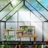 Outsunny 6 x 5.5ft Polycarbonate Greenhouse with Push Door, Roof Vent & Rain Gutter – Walk-In Garden Greenhouse, Black
