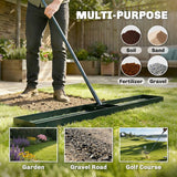 Outsunny Lawn Levelling Rake – 113 x 26cm Lawn Leveller Lute with 169cm Handle for Soil, Sand and Grass