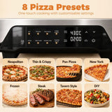 HOMCOM 2200W Electric Pizza Oven with 12 Inch Ceramic Stone, 8 Preset Modes and LCD Touch Control – Pizza Maker
