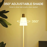 HOMCOM Modern Floor Lamp with Rotatable Head – White