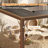 PawHut Chewproof Metal Hamster Cage with Deep Base and Openable Top – Rat Cage for Syrian and Dwarf Hamsters, 80 x 45 cm