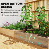Outsunny Wooden Raised Garden Bed with Divider and Open Bottom – Planter Box for Flowers, Herbs and Vegetables