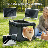 PawHut Soft Dog Crate, 60 x 42 x 43 cm – Foldable Travel Carrier with Removable Pad and Mesh Window, Army Green