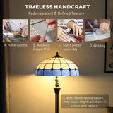 HOMCOM Tiffany-Style Floor Lamp with Handcrafted Stained Glass Shade