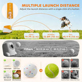 PawHut Automatic Dog Ball Launcher with 5 ETPU Balls, 6/10/14m Settings – Rechargeable Fetch Toy, Orange