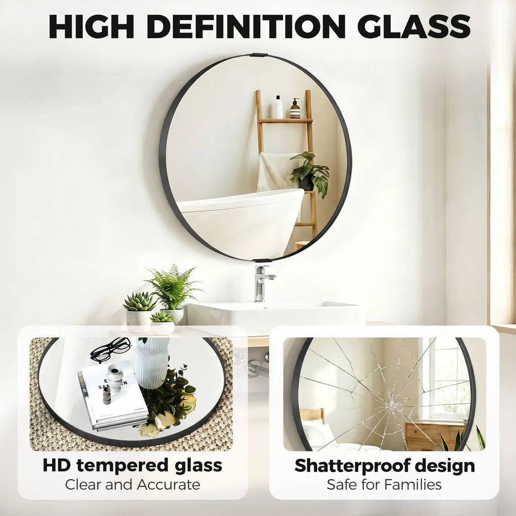 HOMCOM Round Wall Mirror 61 cm