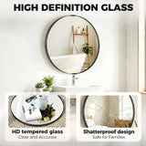 HOMCOM Round Wall Mirror 61 cm