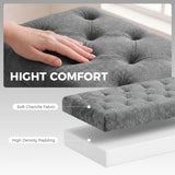 HOMCOM Chenille Storage Ottoman Bench with Padded Seat and Metal Legs, 114 x 41 x 45cm – End of Bed Seat, Grey