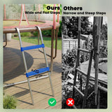 SPORTNOW 2-Step Trampoline Ladder with Wide Non-Slip Steps & Universal Hook – Galvanised Steel, 150kg Capacity