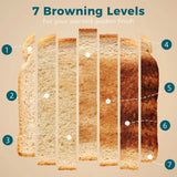 HOMCOM 2 Slice Toaster with 7 Browning Levels, Reheat, Defrost and Cancel – Crumb Tray, Black