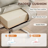 HOMCOM Executive Office Chair with 155° Recline, Footrest & Lumbar Pillow – PU Leather, Khaki