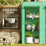 Outsunny Six-Shelf Portable Greenhouse with Two Roll-Up Doors & PE Cover – Steel Frame Plant Greenhouse